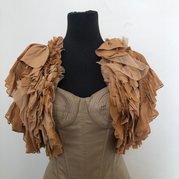 Caramel Ruffled Bolero - Picture 2 of 3